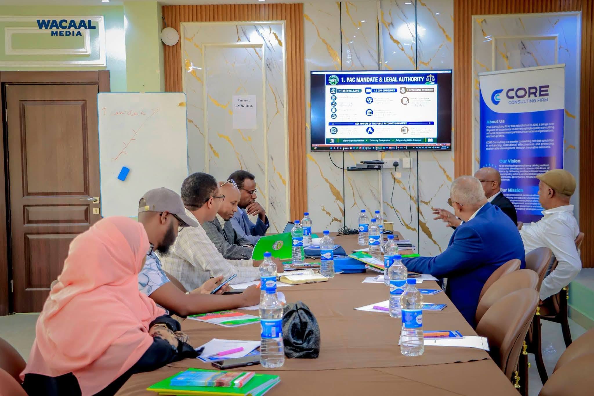 Core Consulting Firm conducted a specialized training session on the Public Accounts Committee (PAC) Manual and Standard Operating Procedures (SOPs) for the members of the PAC Subcommittee of the Somaliland House of Representatives.